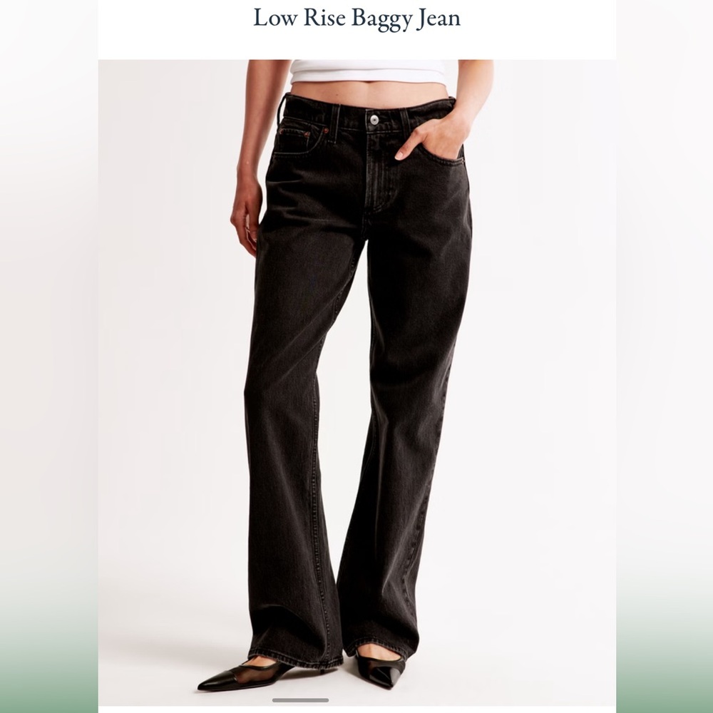 Abercrombie & Fitch Black Vintage Low Rise Baggy Jean